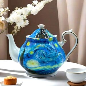 Bone China Teapot Vincent Van Gogh Luxury Genuine Bone China Tea Coffee Gift